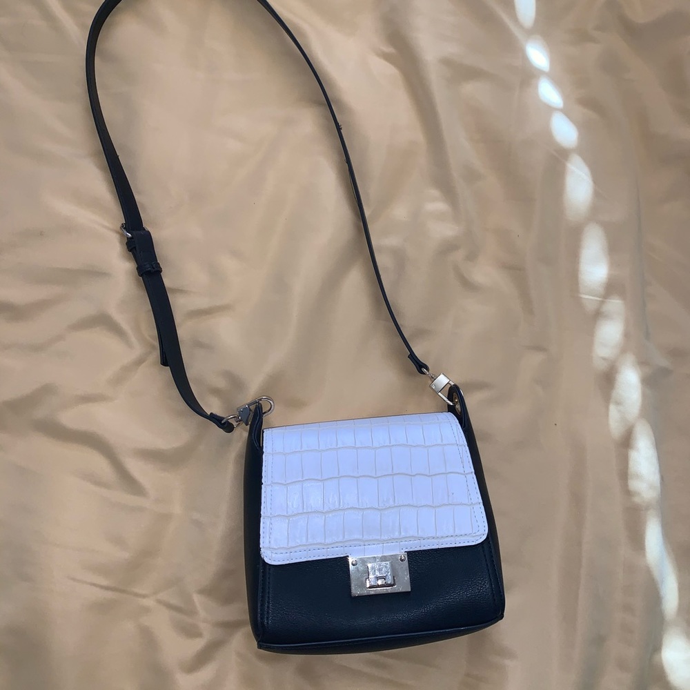 White and Black Crossbody Purse